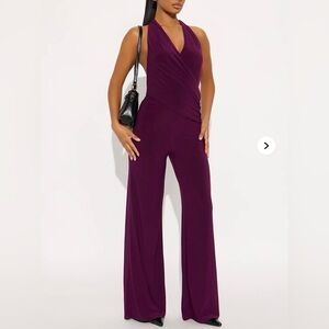 Fashion Nova Chic Plum Sleeveless Jumpsuit